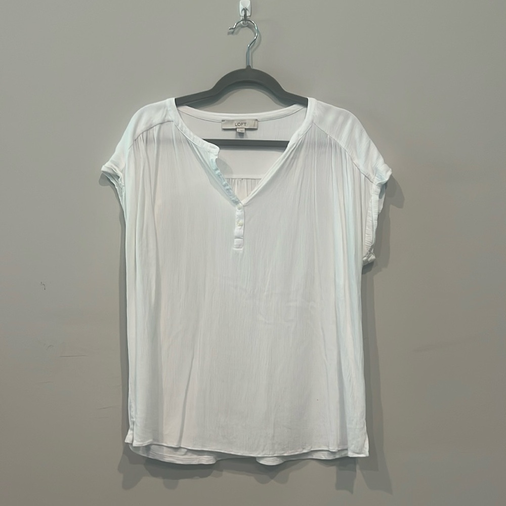 Loft White Henley Top